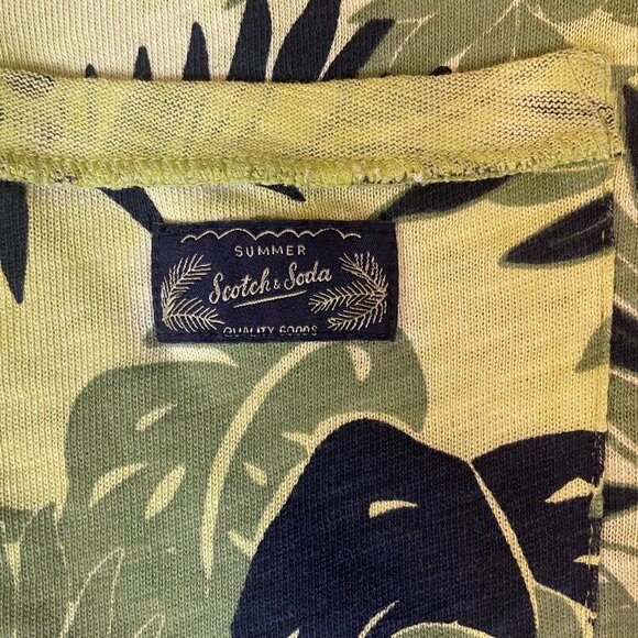 Scotch & Soda Men tshirt Medium pineapple tropical summer green yellow beach - Picture 4 of 5